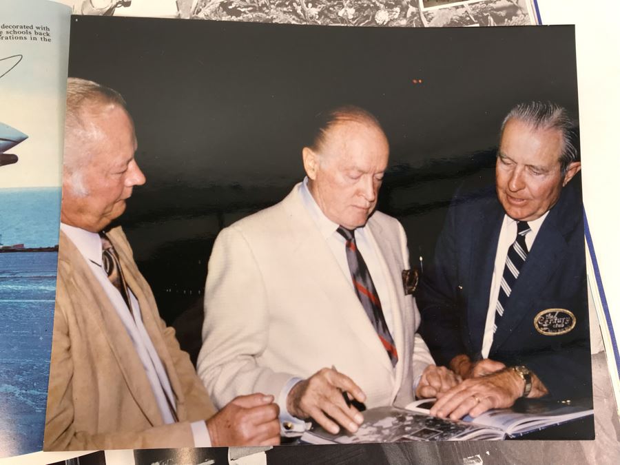 Bob Hope SIGNED Volume Of USS Coral Sea (CVA-43) The Coral Scene 1971-1972 Cruise Book Pacific Deployment And Photograph Of Bob Hope With William 'Bill' H. Harris, RADM, USN (Ret.) [Photo 2]