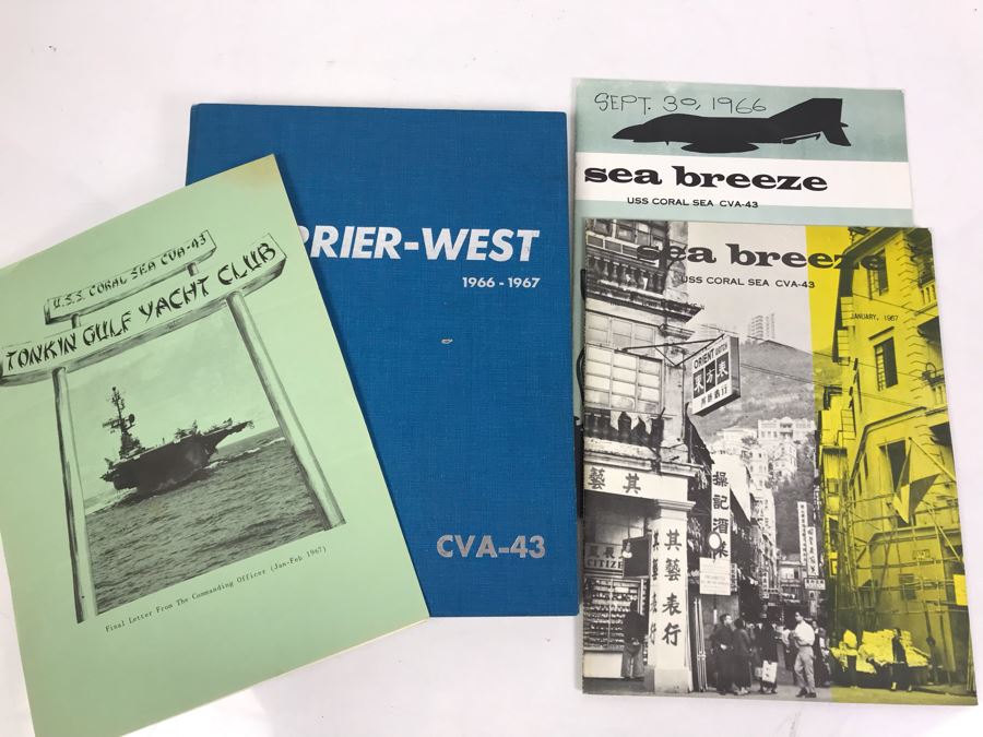 1966-1967 USS Coral Sea (CV-43) Carrier-West Cruise Book, USS Coral Sea Tonkin Gulf Yacht Club Letter From Commanding Officer (1967) Vietnam Combat Zone Air Strikes And Coral Sea Sea Breeze Newsletters 'The Supremes' - See Photos [Photo 8]