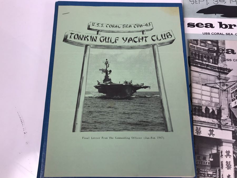 1966-1967 USS Coral Sea (CV-43) Carrier-West Cruise Book, USS Coral Sea Tonkin Gulf Yacht Club Letter From Commanding Officer (1967) Vietnam Combat Zone Air Strikes And Coral Sea Sea Breeze Newsletters 'The Supremes' - See Photos [Photo 10]
