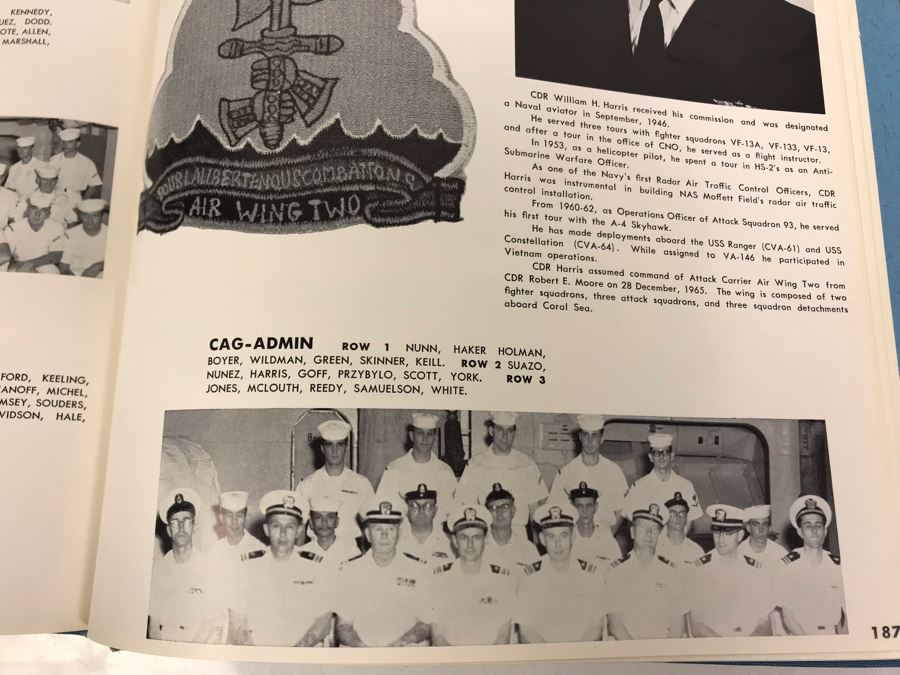 1966-1967 USS Coral Sea (CV-43) Carrier-West Cruise Book, USS Coral Sea Tonkin Gulf Yacht Club Letter From Commanding Officer (1967) Vietnam Combat Zone Air Strikes And Coral Sea Sea Breeze Newsletters 'The Supremes' - See Photos [Photo 7]