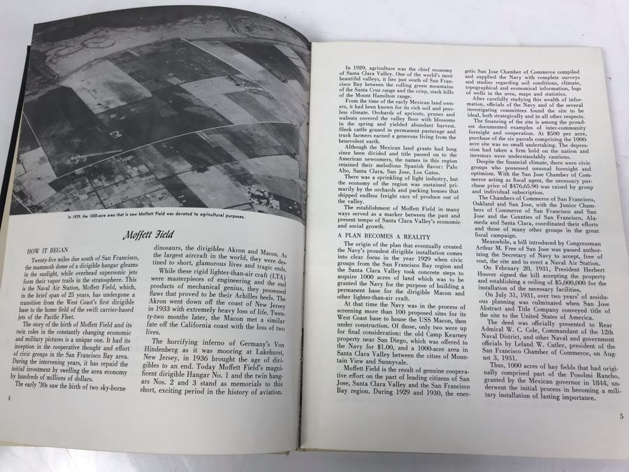 Moffett Field Book 1933-1958 Silver Anniversary Naval Air Station California - See Photos [Photo 4]