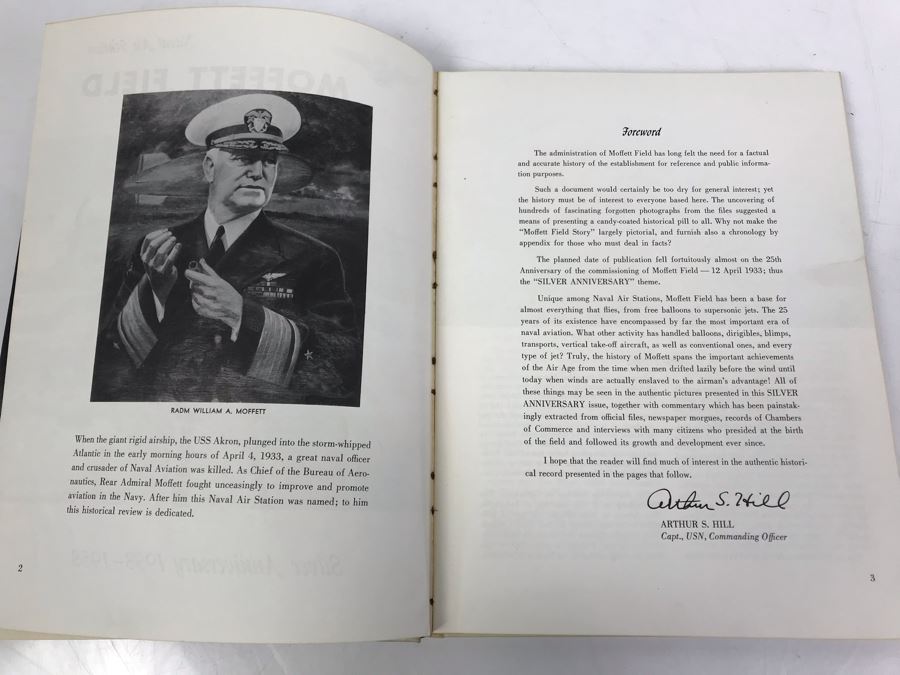 Moffett Field Book 1933-1958 Silver Anniversary Naval Air Station California - See Photos [Photo 3]