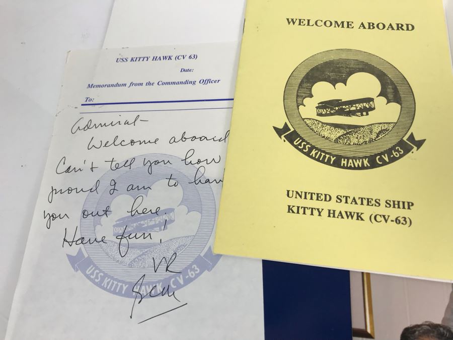 Change Of Command Program For USS Coral Sea CVA-43 1971 And 1972, Signed Photograph Of USS Kitty Hawk, Signed 1978 Letter From Navy Commander In Chief Pacific Maurice F. Weisner And More [Photo 15]