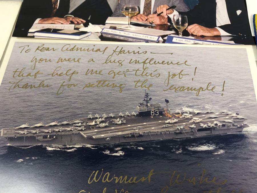 Change Of Command Program For USS Coral Sea CVA-43 1971 And 1972, Signed Photograph Of USS Kitty Hawk, Signed 1978 Letter From Navy Commander In Chief Pacific Maurice F. Weisner And More [Photo 4]