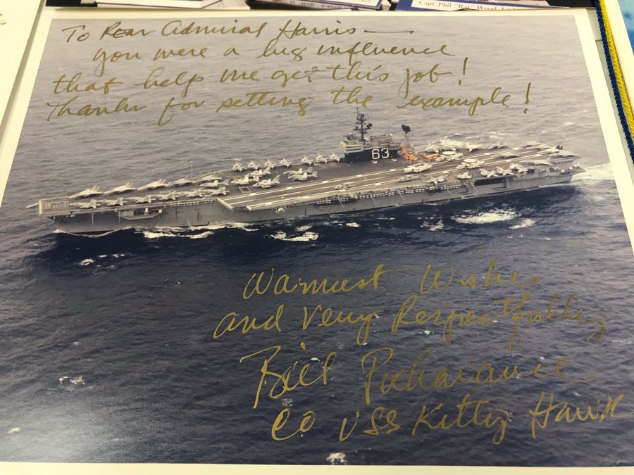 Change Of Command Program For USS Coral Sea CVA-43 1971 And 1972, Signed Photograph Of USS Kitty Hawk, Signed 1978 Letter From Navy Commander In Chief Pacific Maurice F. Weisner And More [Photo 2]
