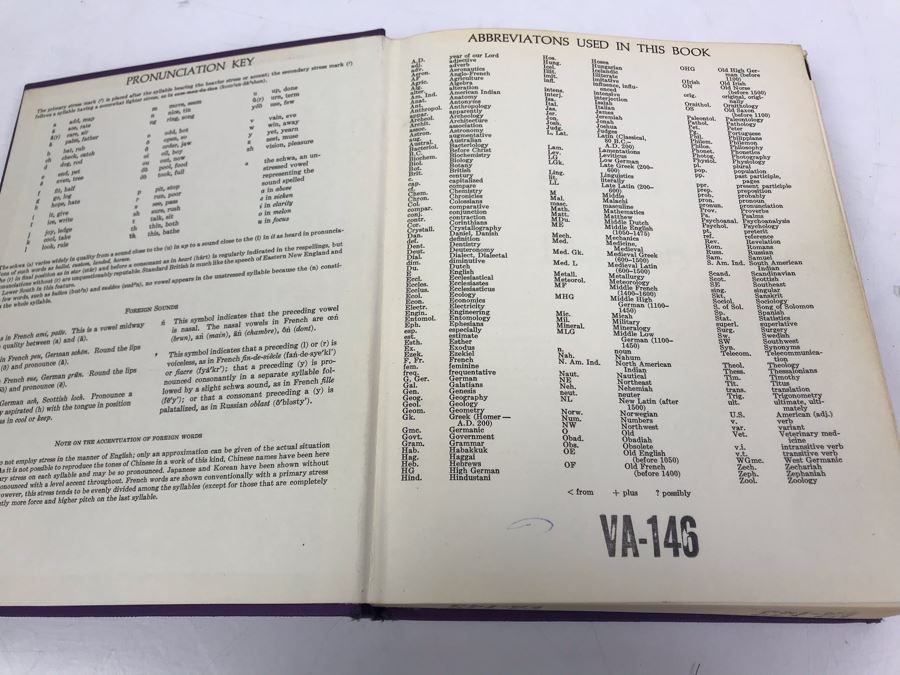 1964 Purple Funk & Wagnalls Standard Desk Dictionary From VFA-146 Strike Fighter Squadron 146 US Navy Blue Diamonds [Photo 5]