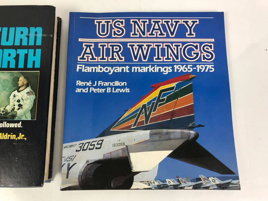 (3) Books: Return To Earth By Buzz Aldrin, US Navy Air Wings And Command At Sea A Guide For The Naval Officer [Photo 3]