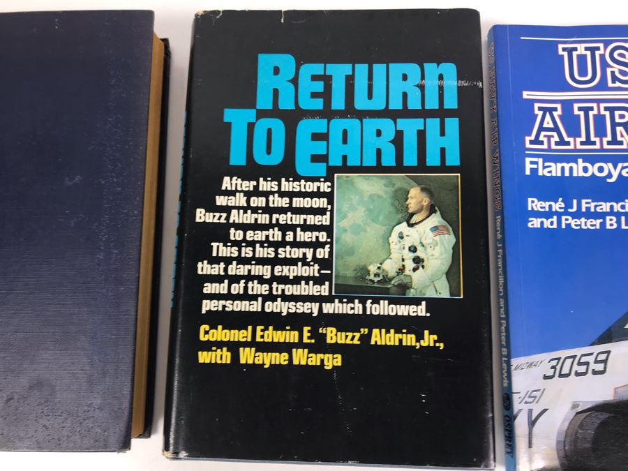 (3) Books: Return To Earth By Buzz Aldrin, US Navy Air Wings And Command At Sea A Guide For The Naval Officer [Photo 2]