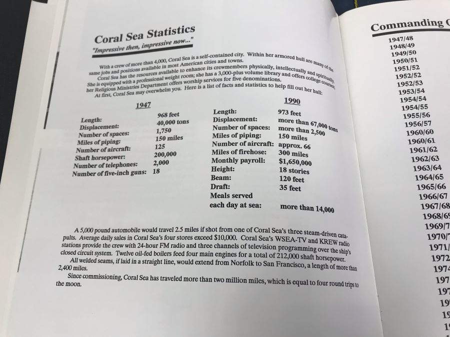 (3) Programs On The Decommissioning Of The USS Coral Sea (CV 43) Norfolk, VA 1990, Navy Book On San Francisco's Own USS Coral Sea And (4) The Hook Journals Of Carrier Aviation [Photo 13]