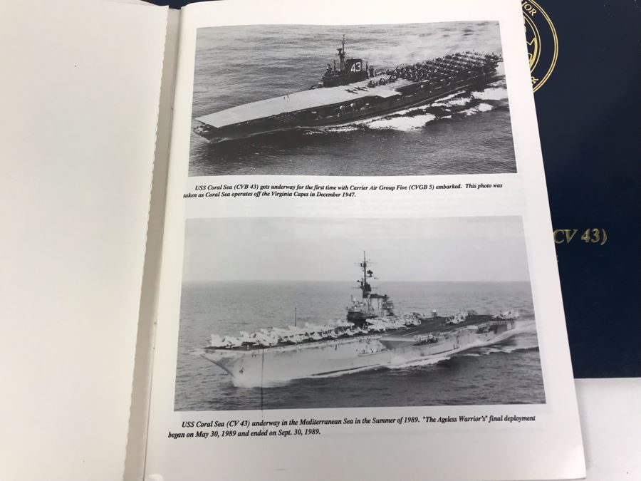 (3) Programs On The Decommissioning Of The USS Coral Sea (CV 43) Norfolk, VA 1990, Navy Book On San Francisco's Own USS Coral Sea And (4) The Hook Journals Of Carrier Aviation [Photo 7]