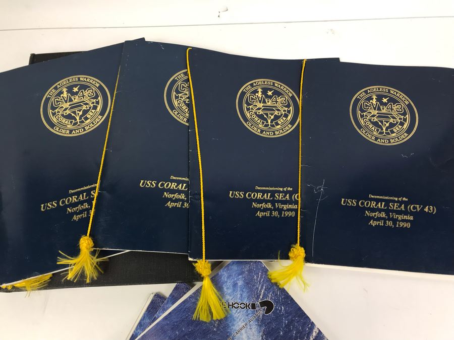 (3) Programs On The Decommissioning Of The USS Coral Sea (CV 43) Norfolk, VA 1990, Navy Book On San Francisco's Own USS Coral Sea And (4) The Hook Journals Of Carrier Aviation [Photo 17]