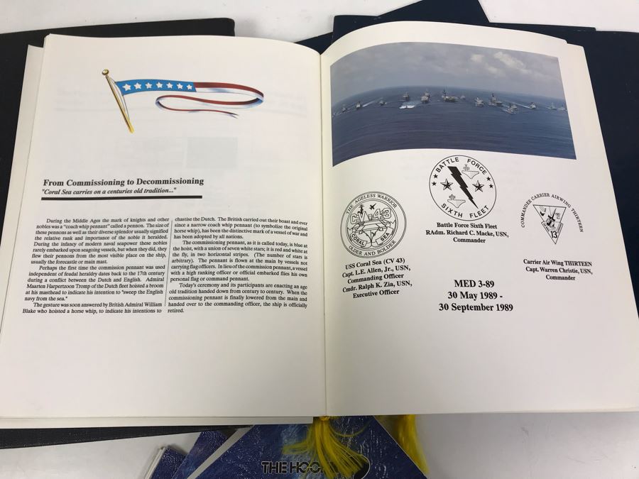 (3) Programs On The Decommissioning Of The USS Coral Sea (CV 43) Norfolk, VA 1990, Navy Book On San Francisco's Own USS Coral Sea And (4) The Hook Journals Of Carrier Aviation [Photo 15]