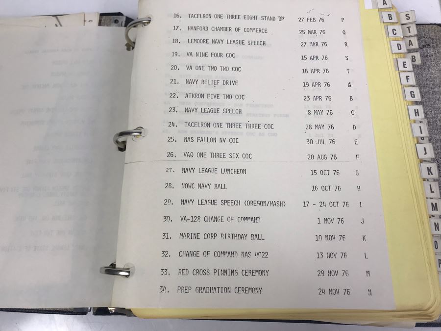 Notebook With Dozens Of Speeches Written And Delivered By William 'Bill' H. Harris, RADM, USN (Ret.) Incl Speeches Addressing Vietnam War Coral Sea Combat Deployment Debrief & (2) Change Of Command Programs Commander Light Attack Wing Pacific - See Photos [Photo 20]