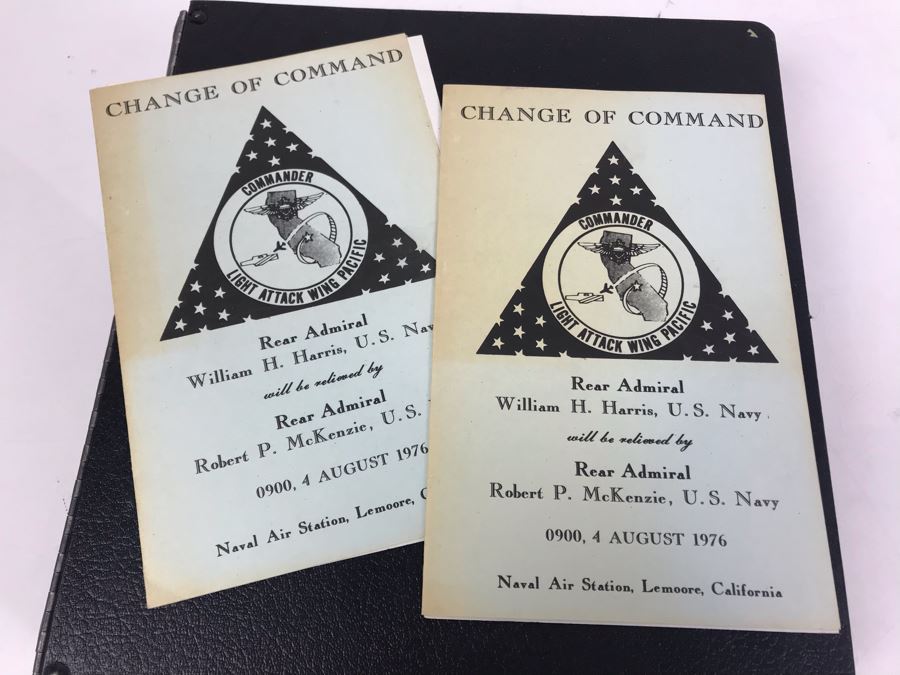 Notebook With Dozens Of Speeches Written And Delivered By William 'Bill' H. Harris, RADM, USN (Ret.) Incl Speeches Addressing Vietnam War Coral Sea Combat Deployment Debrief & (2) Change Of Command Programs Commander Light Attack Wing Pacific - See Photos [Photo 33]