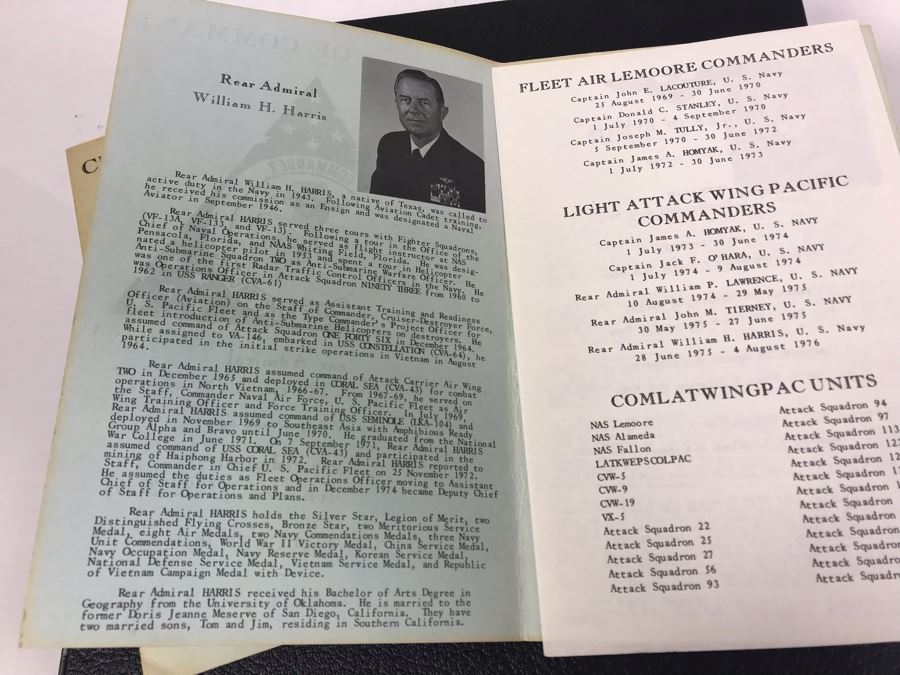 Notebook With Dozens Of Speeches Written And Delivered By William 'Bill' H. Harris, RADM, USN (Ret.) Incl Speeches Addressing Vietnam War Coral Sea Combat Deployment Debrief & (2) Change Of Command Programs Commander Light Attack Wing Pacific - See Photos [Photo 34]