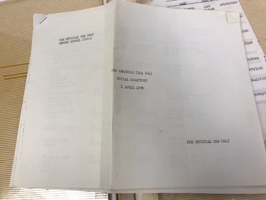 Photo Book Containing Photos Of US Navy Ship Seminole (LKA-104) And 1969 Change Of Command Invite And Program - See Photos [Photo 37]