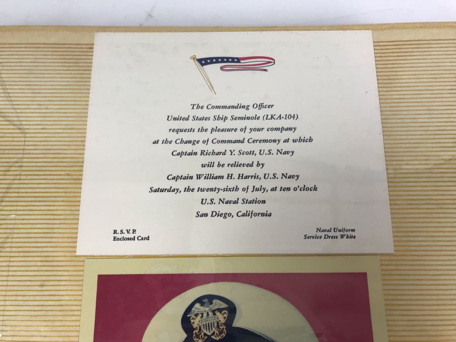Photo Book Containing Photos Of US Navy Ship Seminole (LKA-104) And 1969 Change Of Command Invite And Program - See Photos [Photo 5]