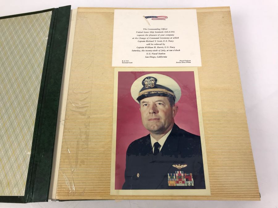 Photo Book Containing Photos Of US Navy Ship Seminole (LKA-104) And 1969 Change Of Command Invite And Program - See Photos [Photo 3]