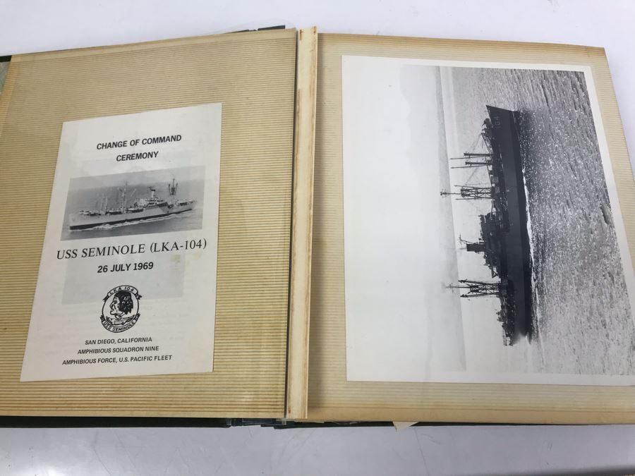Photo Book Containing Photos Of US Navy Ship Seminole (LKA-104) And 1969 Change Of Command Invite And Program - See Photos [Photo 6]