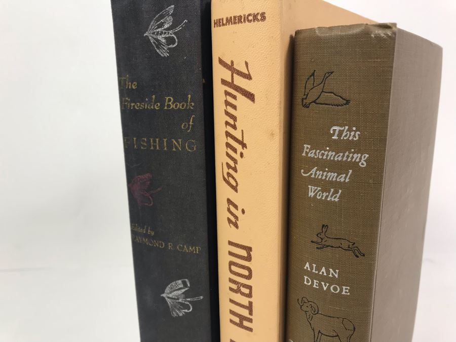 (3) Books: This Fascinating Animal World By Alan Devoe, Hunting In North America First Edition And The Fireside Book Of Fishing: A Selection From The Great Literature Of Angling First Printing [Photo 2]