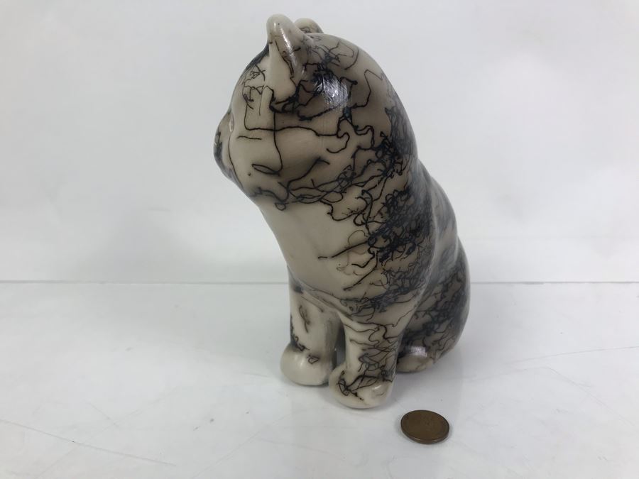 Navajo Horsehair Pottery Of Cat [Photo 10]