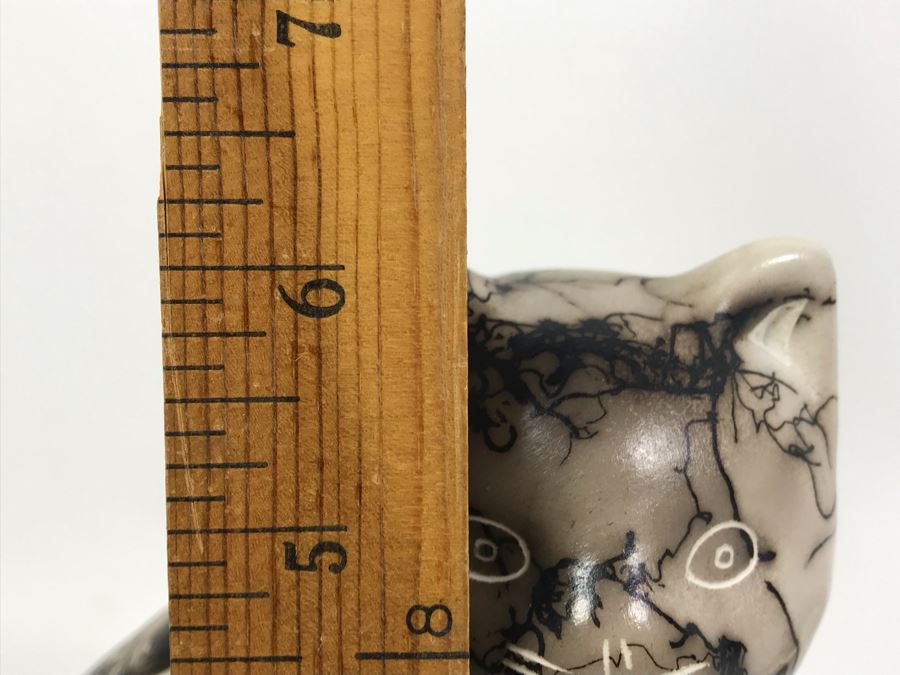 Navajo Horsehair Pottery Of Cat [Photo 13]