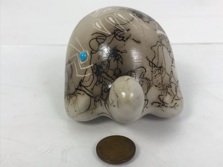 Navajo Horsehair Pottery Of Turtle [Photo 4]