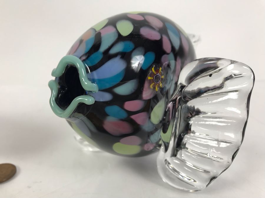 Pair Of Art Glass Fish Sculptures - Fish On Right Is Signed [Photo 5]