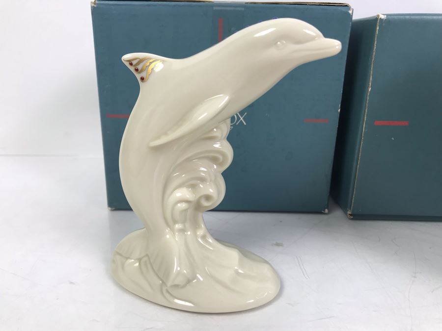 LENOX Vase And Dolphin Figurine With Original Boxes [Photo 7]