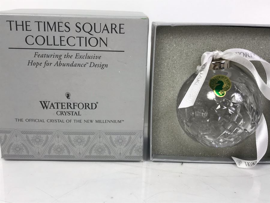 Waterford Crystal The Times Square Collection Ornament With Box And Hand Painted Hen Figurine From Hollohaza Hungary [Photo 6]
