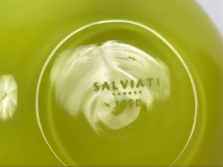 Salviati Murano Art Glass Green Vase 3'H [Photo 6]