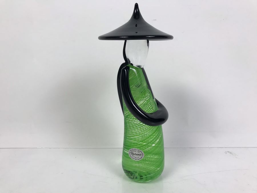 Signed Rossi Murano Art Glass Asian Figurine 10'H [Photo 1]