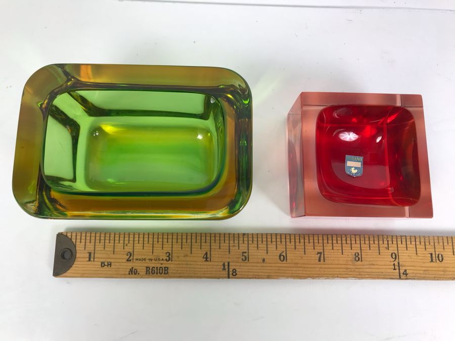 Set Of (3) Signed Vintage Italian Murano Glass Bowls By Flavio Poli [Photo 16]