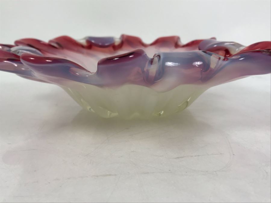 Stunning 1950's Mid-Century Murano Glass Bowl 10'W [Photo 4]