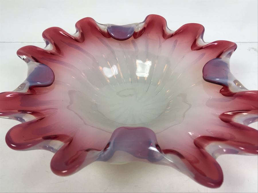 Stunning 1950's Mid-Century Murano Glass Bowl 10'W [Photo 5]