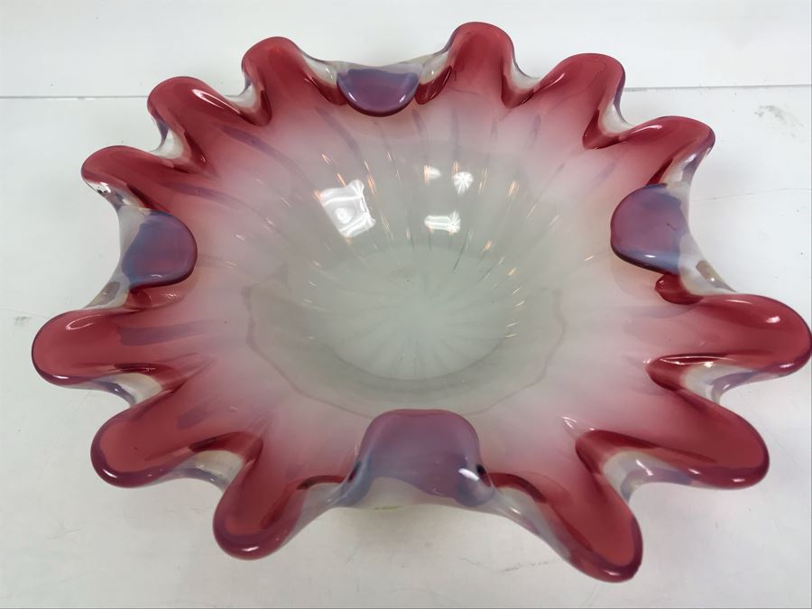 Stunning 1950's Mid-Century Murano Glass Bowl 10'W [Photo 6]