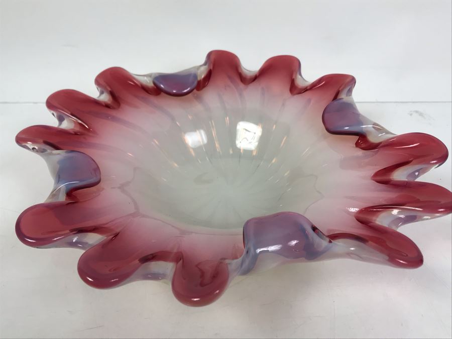 Stunning 1950's Mid-Century Murano Glass Bowl 10'W [Photo 2]