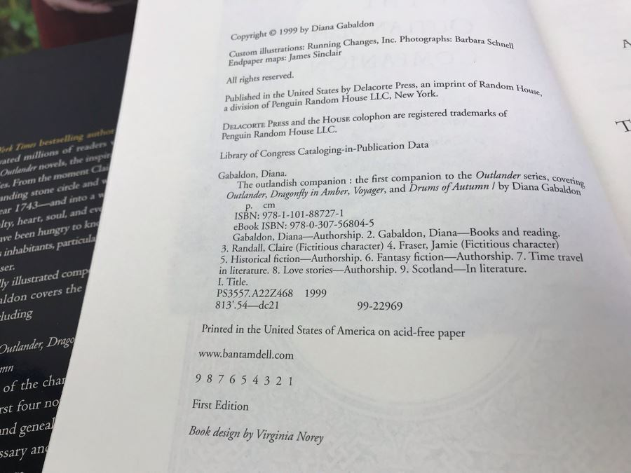 Collection Of Diana Gabaldon Books: SIGNED Copy Of The Fiery Cross, (2) Outlander Kitchen Books, (2) The Outlandish Companion And The Making Of Outlander The Series [Photo 11]