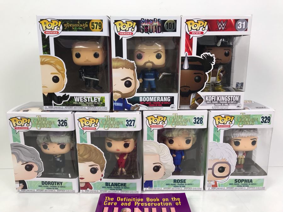 Collection Of (7) Boxed Funko Pop! Vinyl Toys Figurines Dolls And Book Vinyl Dolls And Action Figures By Nicholas J. Hill (Suicide Squad, Golden Girls, WWE, The Princess Bride) [Photo 2]