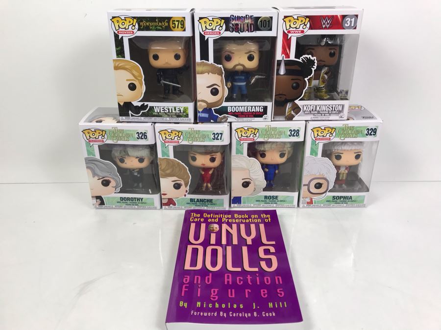 Collection Of (7) Boxed Funko Pop! Vinyl Toys Figurines Dolls And Book Vinyl Dolls And Action Figures By Nicholas J. Hill (Suicide Squad, Golden Girls, WWE, The Princess Bride) [Photo 1]