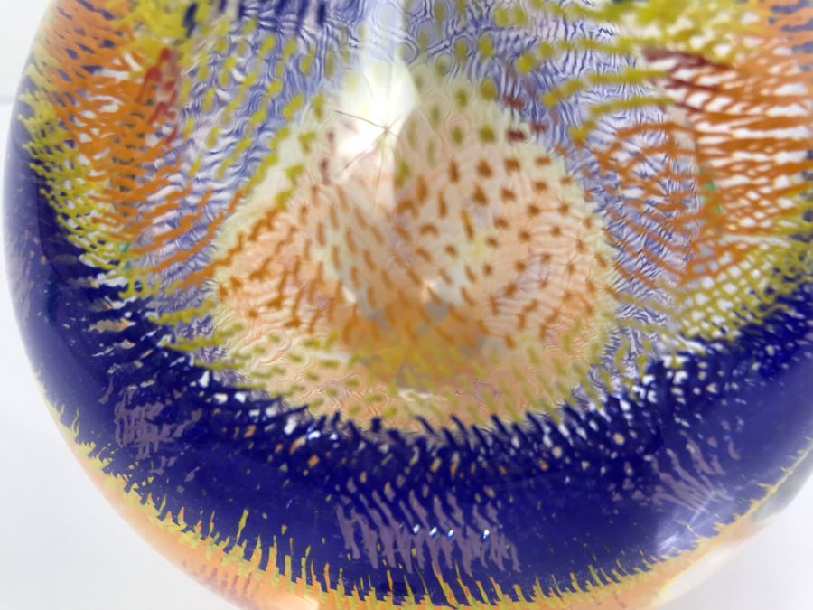  Signed Art Glass Vase By Mossman 2002 HEAVY 6'H [Photo 7]