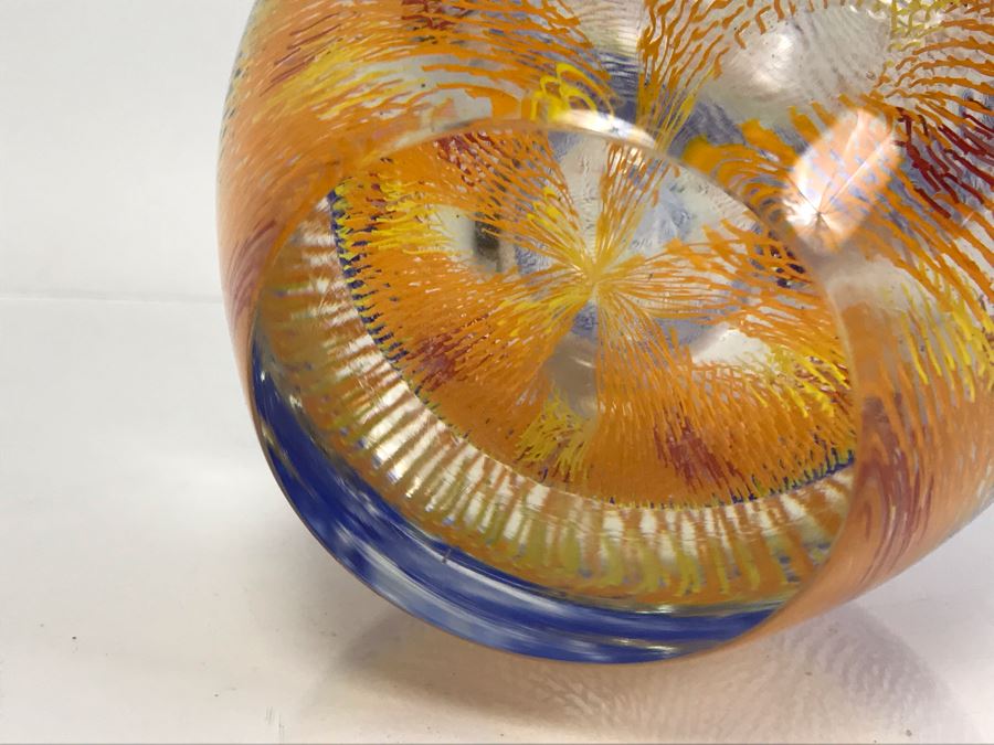  Signed Art Glass Vase By Mossman 2002 HEAVY 6'H [Photo 18]