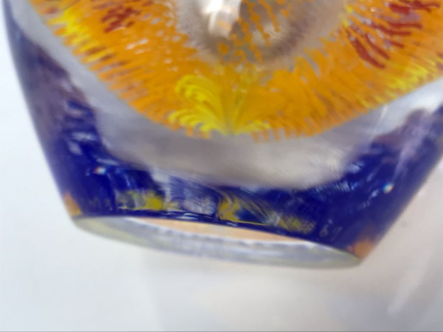  Signed Art Glass Vase By Mossman 2002 HEAVY 6'H [Photo 17]