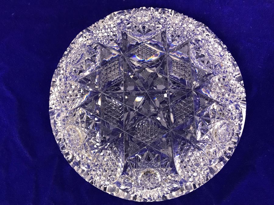 Pair Of ABP Cut Crystal Serving Pieces Dish Bowl [Photo 6]