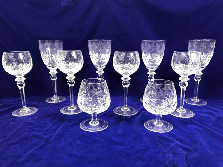 Collection Of Rogaska Crystal Stemware Glasses 10 Pieces