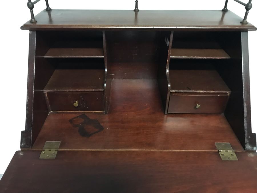 Antique Wooden Secretary Desk Owned By William 'Bill' H. Harris, RADM, USN (Ret.) 27”W X 16”D X 43”H [Photo 6]