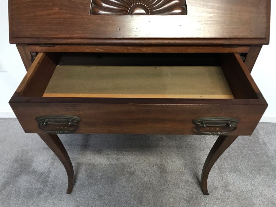 Antique Wooden Secretary Desk Owned By William 'Bill' H. Harris, RADM, USN (Ret.) 27”W X 16”D X 43”H [Photo 8]