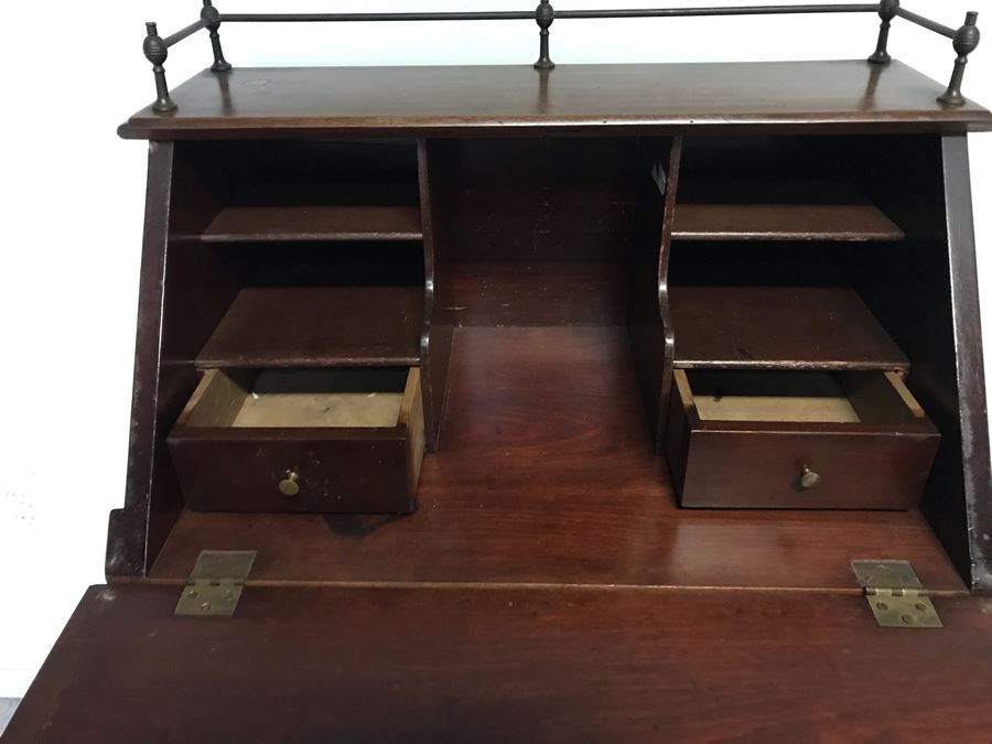 Antique Wooden Secretary Desk Owned By William 'Bill' H. Harris, RADM, USN (Ret.) 27”W X 16”D X 43”H [Photo 7]