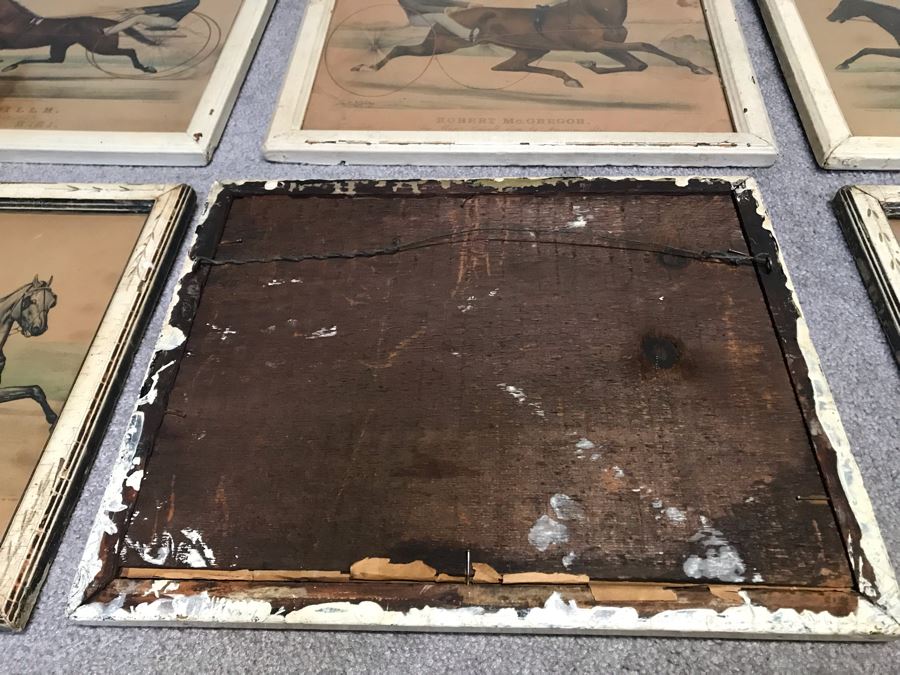 Collection Of (9) Antique Currier And Ives Prints In Antique Frames Mainly Of Horse Trotters Each Measuring 15.5' X 12.5' [Photo 16]