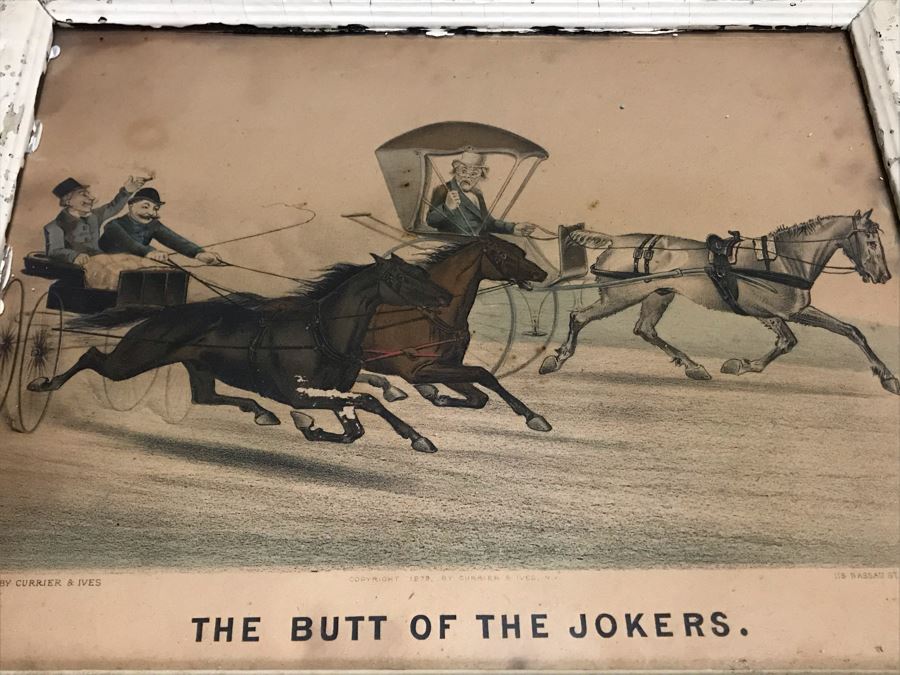 Collection Of (9) Antique Currier And Ives Prints In Antique Frames Mainly Of Horse Trotters Each Measuring 15.5' X 12.5' [Photo 3]